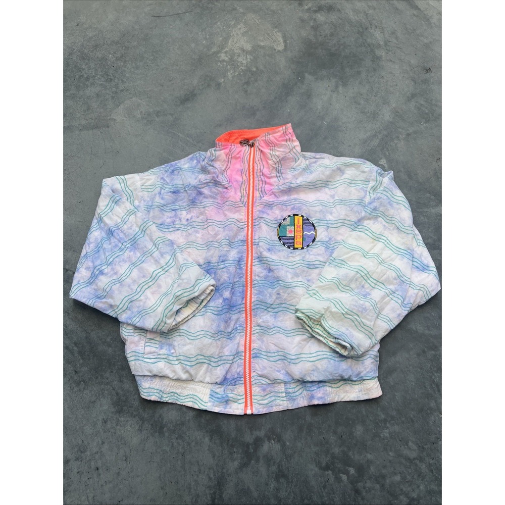 Vintage Y2K Jamie Sadock M Jacket Tie-dye Groovy Blue Infused